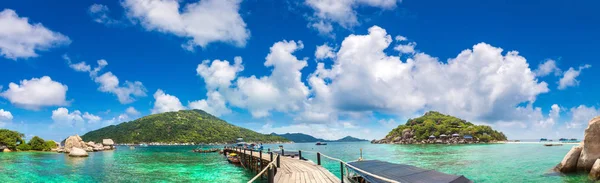 Panorama Van Nang Yuan Eiland Koh Tao Thailand Een Zomerdag — Stockfoto