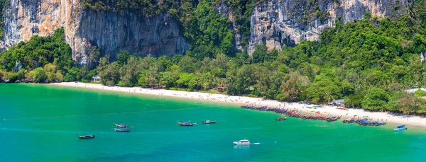 Panoráma Railay Part Krabi Thaiföld Egy Nyári Nap — Stock Fotó