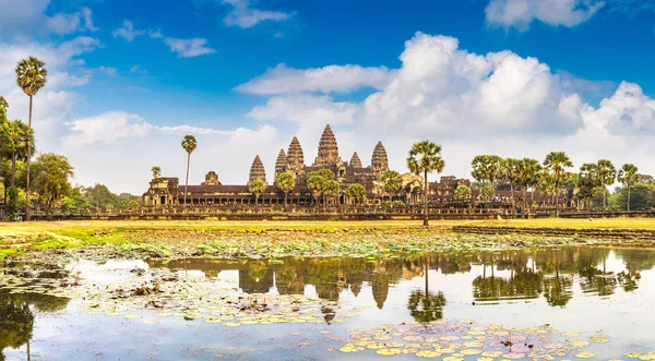Панорама Храма Ангкор Ват Сим Рипе Камбоджа Летний День — стоковое фото