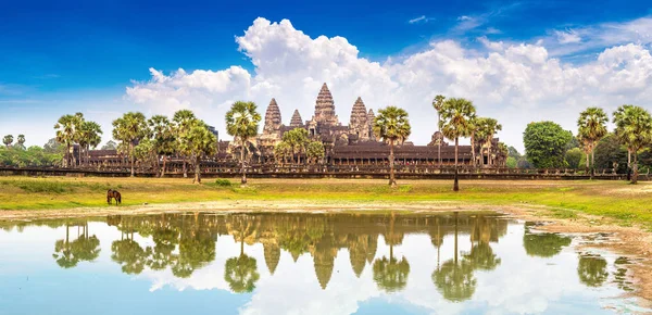 Panorama Del Templo Angkor Wat Siem Reap Camboya Día Verano — Foto de Stock