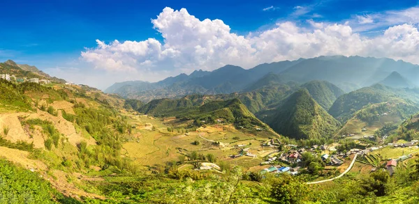 Terraced Pirinç Alan Bir Yaz Günü Sapa Lao Cai Vietnam — Stok fotoğraf