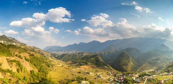 Panorama Rizières Terrasses Sapa Lao Cai Vietnam Une Journée Été — Photo