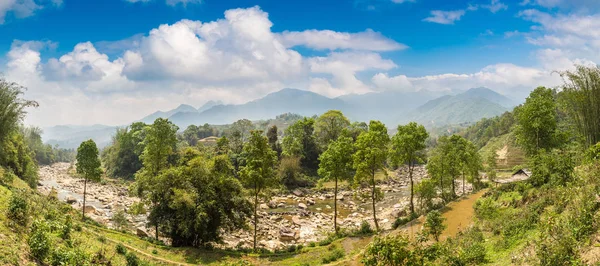 Panorama Rivière Montagne Sapa Lao Cai Vietnam Dans Une Journée — Photo