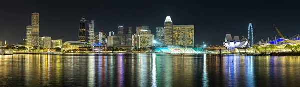 Panorama Des Toits Ville Singapour Belle Nuit Été — Photo