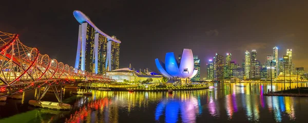 Сингапур Июня 2018 Года Панорама Марина Бэй Сэндс Мост Хеликс — стоковое фото