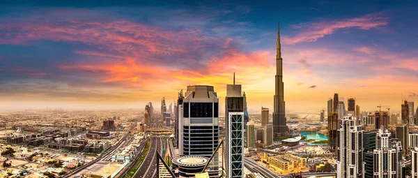 Panorama Del Centro Dubai Día Verano Emiratos Árabes Unidos — Foto de Stock