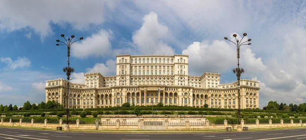 Panorama Parlement Bucarest Roumanie Par Une Belle Journée Été — Photo