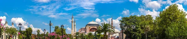 Panorama Hagia Sophia Istanbul Turkey Beautiful Summer Day — Stock Photo, Image