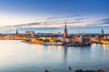 Stockholm, İsveç - 31 Temmuz 2013: Gamla Stan, Stockholm, İsveç eski kesiminde bir yaz günü içinde