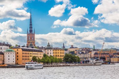 Stockholm, İsveç - 31 Temmuz 2013: Gamla Stan, Stockholm, İsveç eski kesiminde bir yaz günü içinde