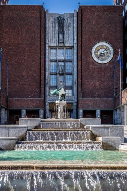 Oslo, Norveç - 29 Temmuz 2014: Oslo, Norveç'te Oslo City Hall