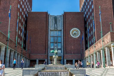 Oslo, Norveç - 29 Temmuz 2014: Oslo, Norveç'te Oslo City Hall