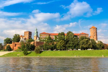 Krakow, Polonya - 26 Temmuz 2014: Wawel castle civarındaki Kracow Polonya