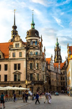 Dresden, Almanya - 11 Temmuz 2014: Dresden, Almanya'da bir güzel yaz günü, Almanya üzerinde 11 Temmuz 2014