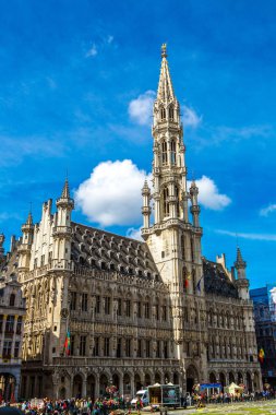Brussels, Belçika - 6 Temmuz 2014: The Grand Place güzel yaz gün Brüksel, Belçika üzerinde 6 Temmuz 2014