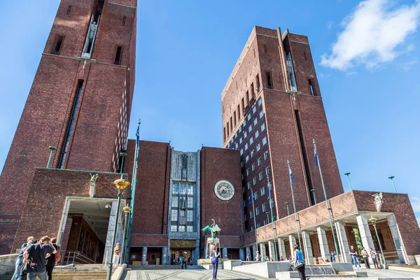 Oslo Norsko Července 2014 Oslo Radnice Začala Roce 1931 Ale — Stock fotografie