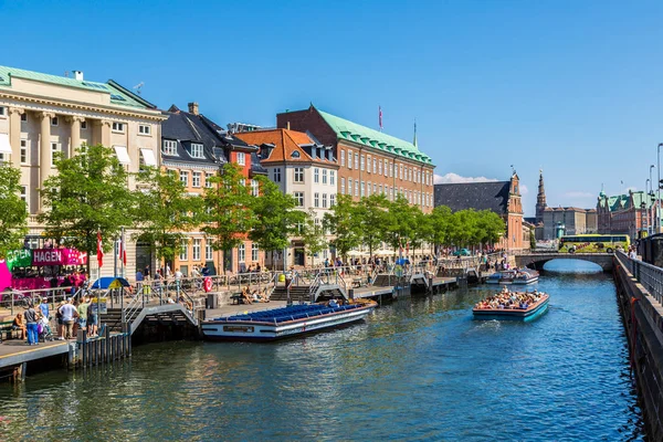 Copenhagen Denmark July 2014 Nyhavn District Copenhagen Denmark Scenic Summer — Stock Photo, Image