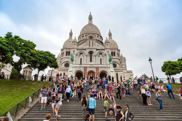 Paris França Julho 2014 Basílica Sagrado Coração Jesus Vista Colina — Fotografia de Stock