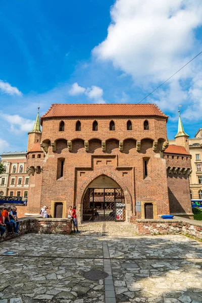 Krakov Polsko Července 2014 Předhradí Historické Části Krakova Polsko Letním — Stock fotografie