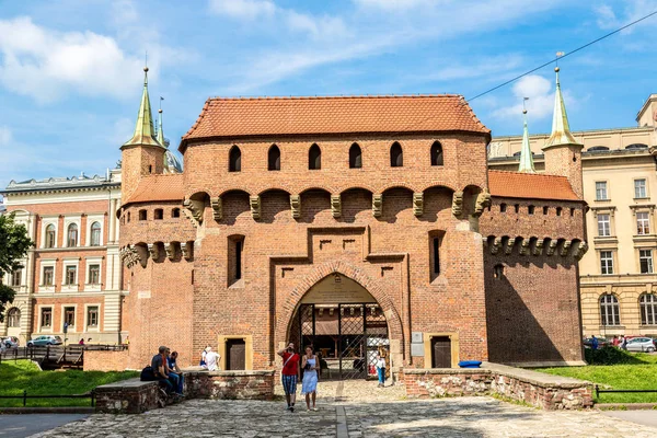 Krakov Polsko Července 2014 Předhradí Historické Části Města Krakow Polsko — Stock fotografie