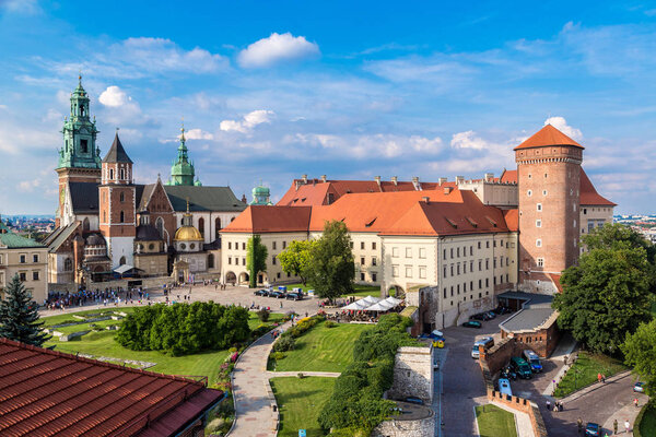 KRAKOW, POLAND - JULY 26, 2014: Wawel cathedral on Wawel Hill in Krakow, Poland