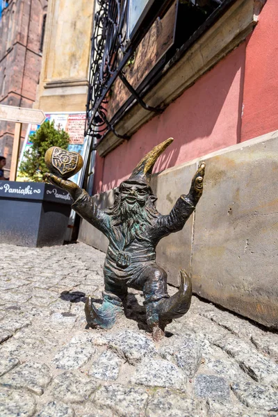 Wroclaw Poland July 2014 Sculpture Gnome Fairy Tale Made Tomasz — Stock Photo, Image