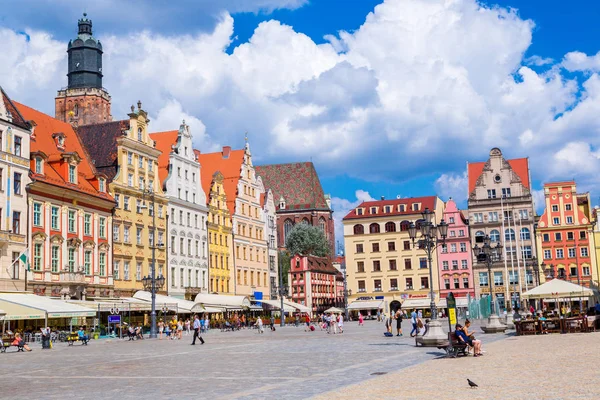 Wroclaw Polen Juli 2014 Stadscentrum Marktplein Wroclaw Polen Juli 2014 — Stockfoto