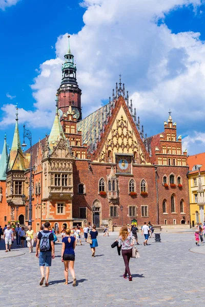 Wroclaw Polen Juli 2014 Oud Gemeentehuis Wroclaw Polen Juli 2014 — Stockfoto