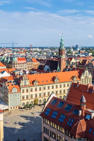 Wroclaw Polónia Julho 2014 Vista Aérea Uma Praça Mercado Wroclaw — Fotografia de Stock