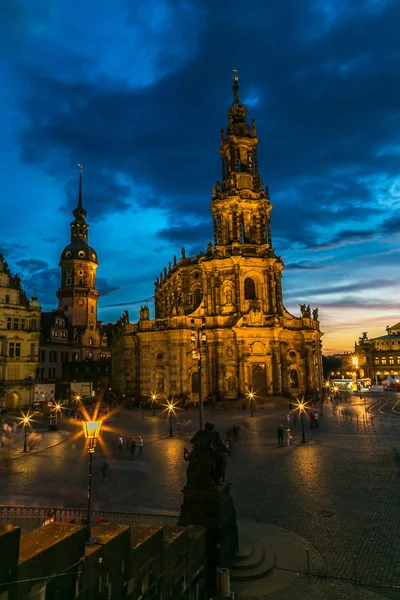 Дрезден Німеччина Липня 2014 Року Захід Сонця Подання Дрездена Красиві — стокове фото