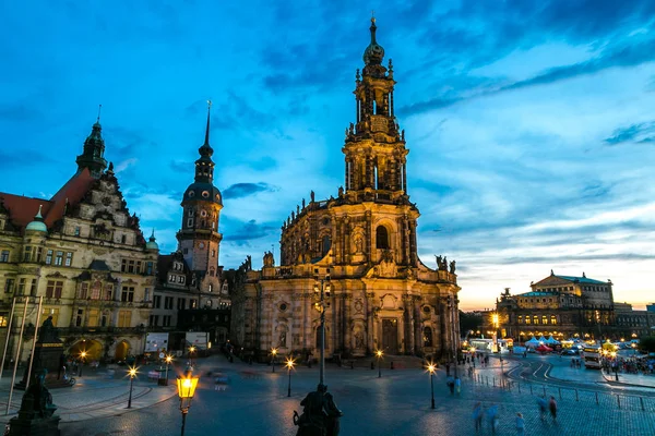 Dresden Tyskland Juli 2014 Solnedgang Udsigt Dresden Smuk Sommer Aften - Stock-foto