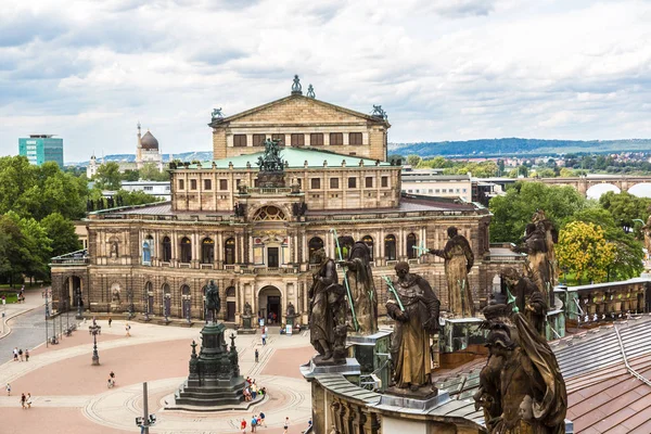 Drážďany Německo Července 2014 Panoramatický Výhled Drážďany Německo Semperova Opera — Stock fotografie