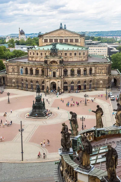 Dresden Almanya Temmuz 2014 Dresden Almanya Nın Panoramik Görünümü Semper — Stok fotoğraf