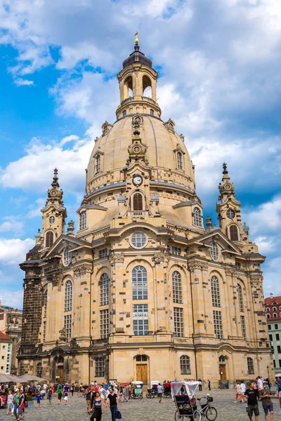 Dresden Tyskland Den Juli 2014 Dresden Och Frauenkirche Kyrka Vacker — Stockfoto