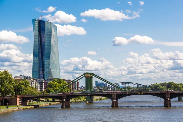 Frankfurt Duitsland Juli 2014 Zomer Weergave Van Het Financiële District — Stockfoto