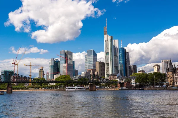 Frankfurt Deutschland Juli 2014 Sommerblick Auf Das Bankenviertel Frankfurt — Stockfoto