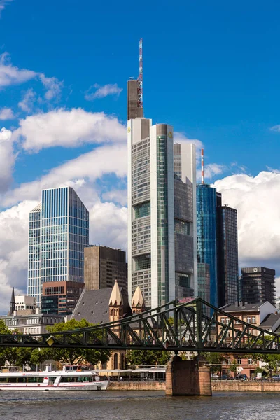 Frankfurt Duitsland Juli 2014 Zomer Weergave Van Het Financiële District — Stockfoto