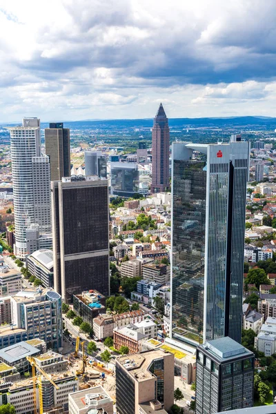 Frankfurt Německo Července 2014 Letní Panorama Finanční Čtvrti Frankfurtu Nad — Stock fotografie