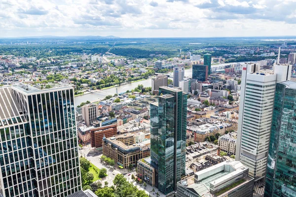 Frankfurt Jermany 2014 Panorama Musim Panas Dari Distrik Keuangan Frankfurt — Stok Foto