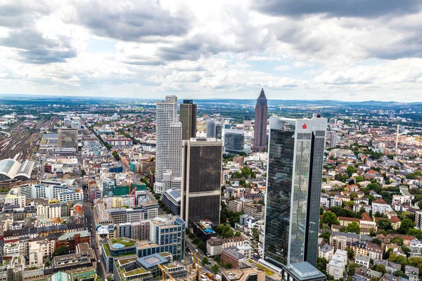 Frankfurt Německo Července 2014 Letní Panorama Finanční Čtvrti Frankfurtu Nad — Stock fotografie