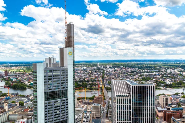 Frankfurt Almanya Temmuz 2014 Yaz Panoraması Finans Bölgesine Frankfurt Almanya — Stok fotoğraf