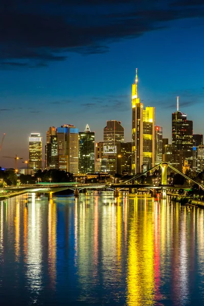 Frankfurt Deutschland Juli 2014 Blick Auf Frankfurt Main Bei Sonnenuntergang — Stockfoto