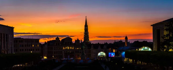 Bruxelas Bélgica Julho 2014 Panorama Centro Cidade Bruxelas Noite Verão — Fotografia de Stock