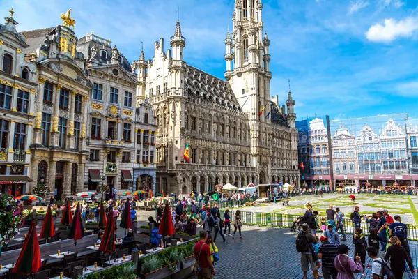 Брюссель Бельгиум Июля 2014 Года Гранд Плас Прекрасный Летний День — стоковое фото