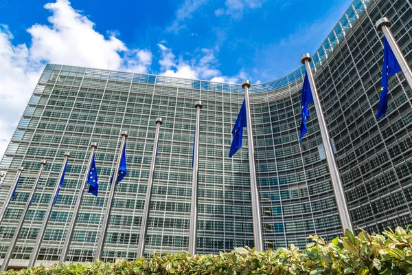 Brussels Belgium July 2014 European Flags Front Headquarters European Commission — Stock Photo, Image