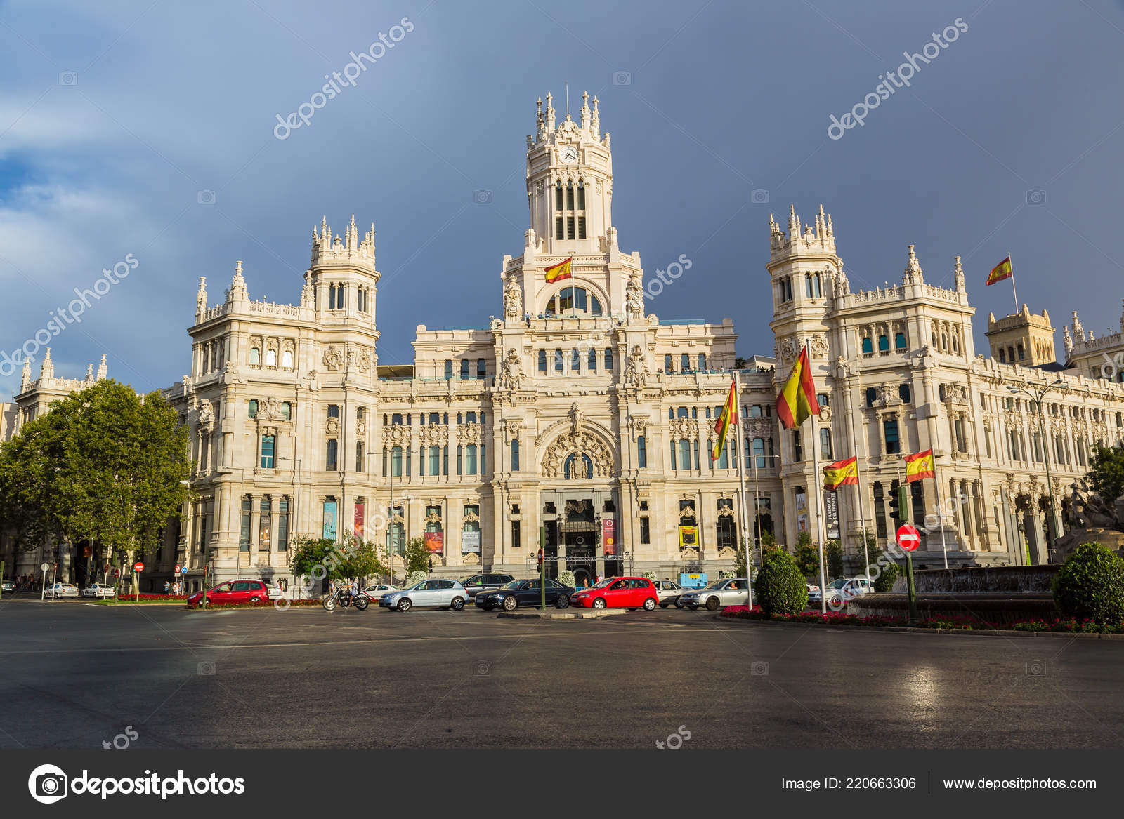 Madrid Espanha Julho 2014 Palácio Cibeles Madrid Lindo Dia