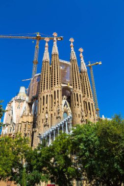 Barcelona, İspanya - 11 Haziran 2014: Sagrada Familia için Barselona İspanya bir yaz günü '