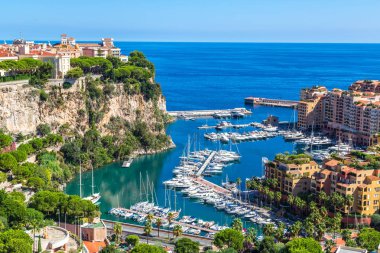 Monte Carlo - 17 Temmuz 2014: Monte Carlo'da prensin sarayda bir yaz günü, Monaco, panoramik