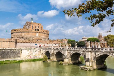 Rome, İtalya - 12 Temmuz 2014: Castel Sant Angelo bir yaz günü, Roma, İtalya