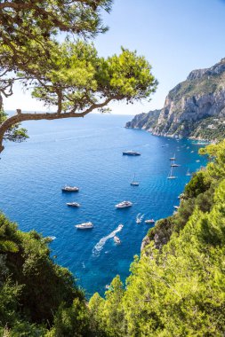 Capri, İtalya - 13 Haziran 2014: Capri adasında bir güzel yaz günü İtalya